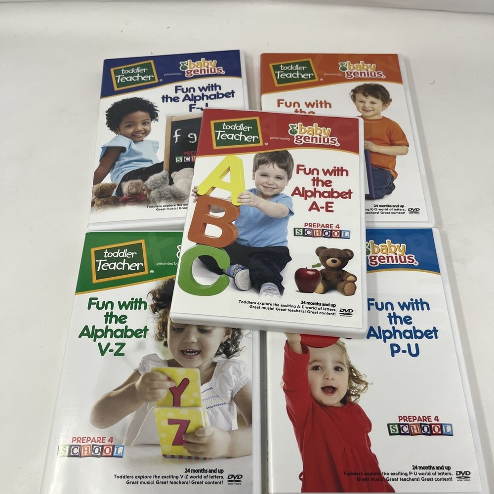 Baby Genius Toddler Teacher Fun With The Alphabet A-Z 5 DVDs Collection Set - Picture 2 of 3
